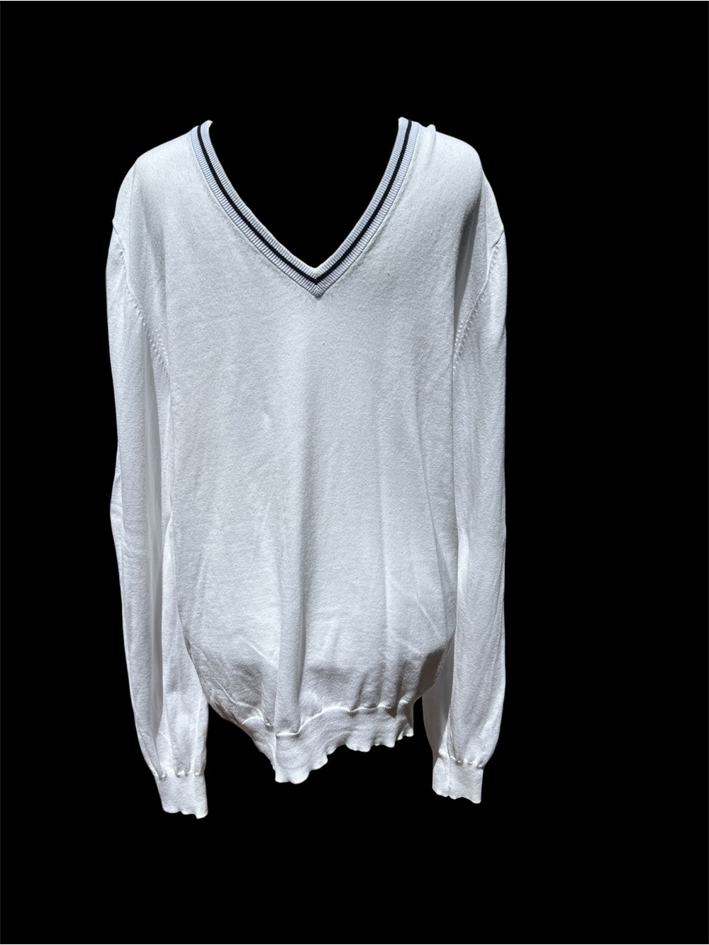 Prada Men's V-Neck Cotton Sweater White Size 52